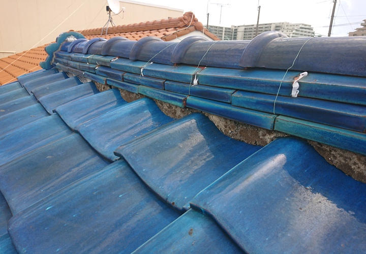 棟瓦取り直し工事before