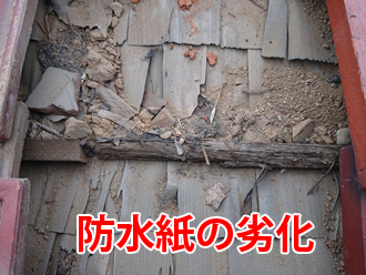 防水紙の劣化