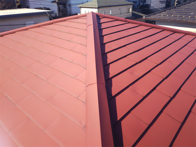 異常が見られない金属屋根