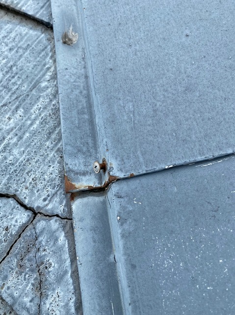 棟板金　ビス抜け