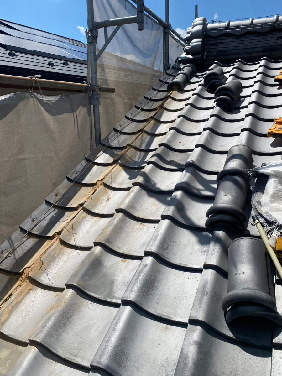 守山区で風切丸部分の一時撤去