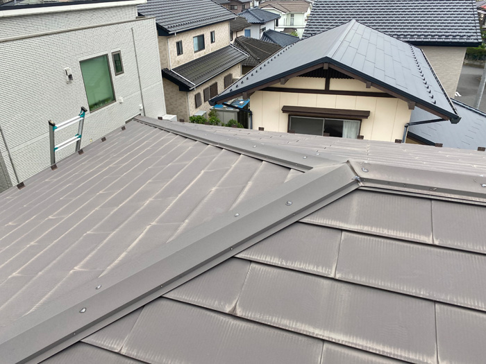 中野区新井で訪問業者に棟板金の浮きを指摘され調査したところ、ビスを脳天打ちされていました