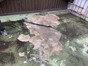 ベランダの塗膜劣化