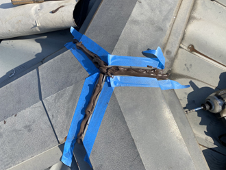 棟板金補修　コーキング処理