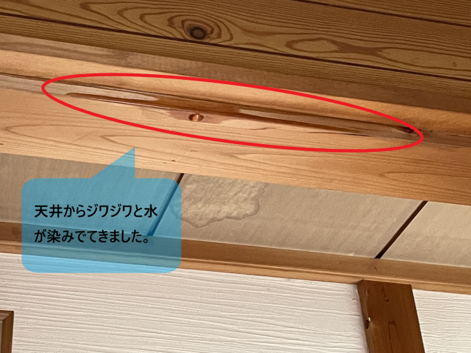 天井雨漏り状況