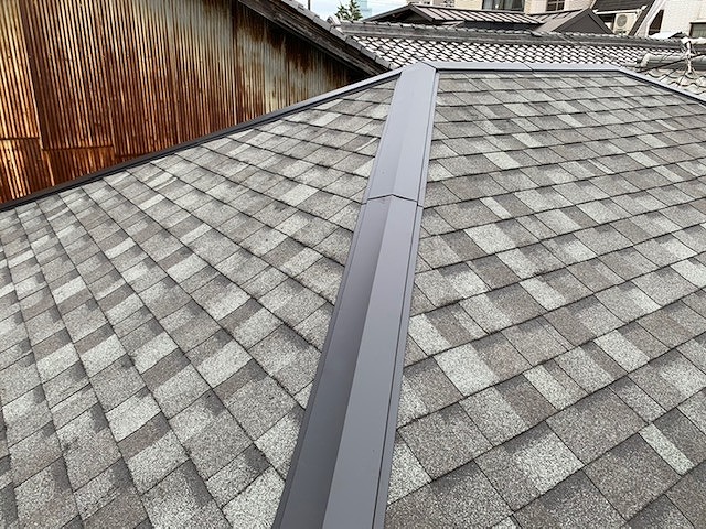 東大阪市　和瓦からリッジウェイ　ハーバードスレート　施工後