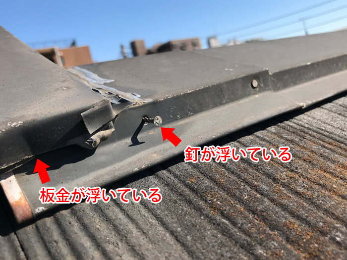 雨漏りは板金の釘浮きが原因？コーキングだけでは止まらない理由と正しい対策｜品川区荏原の実例