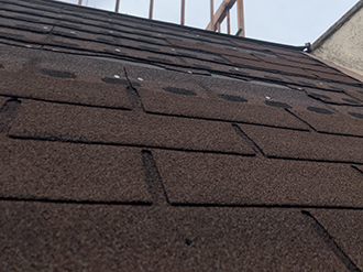 飛散したアスファルトシングル