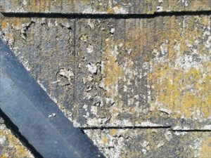 塗膜の劣化が著しいスレート