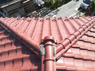 漆喰が劣化している