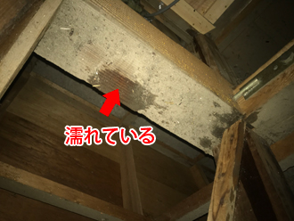 雨漏りしている屋根の散水試験　散水試験で雨漏りを再現