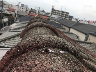 釘の浮いたモニエル瓦