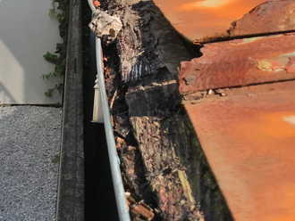 屋根の下地が腐食している