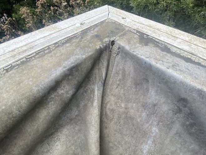 東金市士農田のI様邸へ陸屋根シート防水での雨漏り補修調査訪問