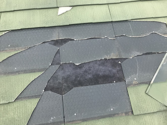 スレート飛散の様子