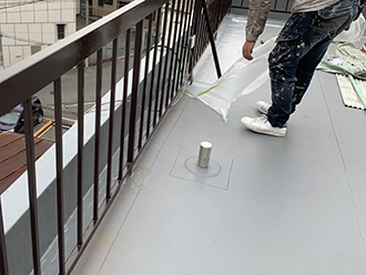 吹田市広芝町にて老朽化したビルバルコニーに塩ビシート防水絶縁工法