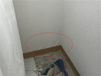 室内へ雨漏り確認