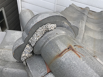 瓦の漆喰が劣化