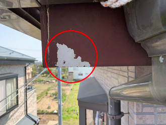 塗膜が剥がれている