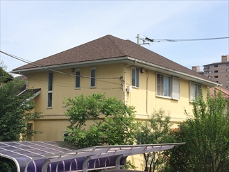 雨漏りを起こしたスレート屋根からオークリッジスーパーの屋根に葺き替え