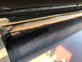 テラス屋根の完成したシーリング施工部