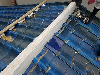 なんばん漆喰で土台を作る