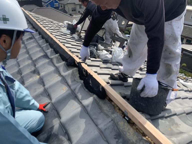 ガイドライン工法で棟取り直し