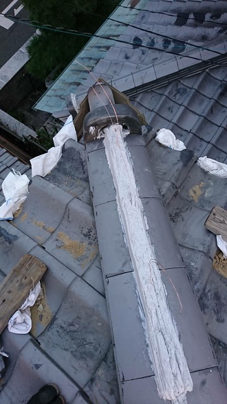 のし瓦の積み替え完了