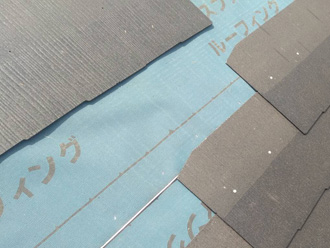 屋根葺き替え工事　スレート設置