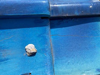 漆喰が剥がれている