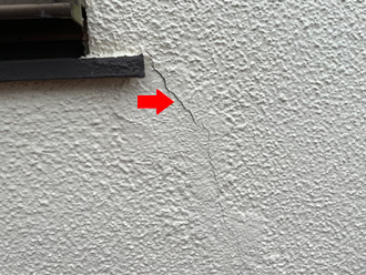 クラック補修跡からクラックが再発