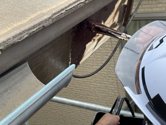 鼻隠し補修箇所を塗装