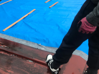 雨漏りしている箇所の養生