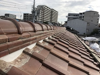 詰め直し後の漆喰