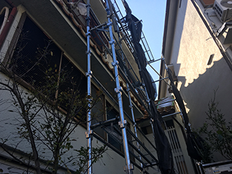 吹田市寿町の割れた瓦屋根の補修・足場は有効に活用しましょう