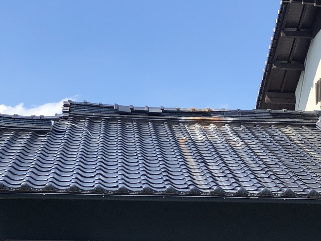 地上から見た瓦屋根