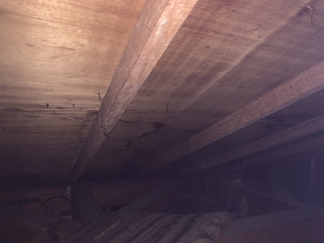 小屋裏の雨染み