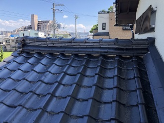 のし5段の棟瓦のずれ