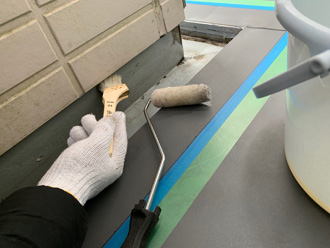 西多摩郡奥多摩町川井でバルコニーの防水層劣化のためシート防水工事を実施