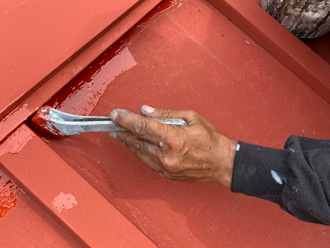 屋根塗装の様子