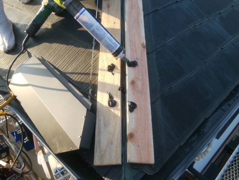 貫板の施工途中の様子