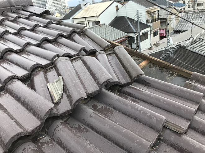 モニエル瓦の飛散