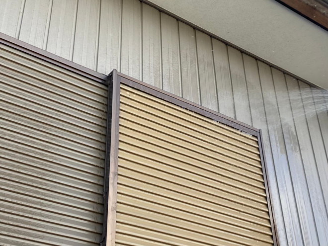 サッシ上に散水