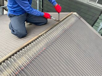 棟板金から解体