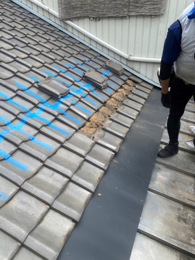 北区で瓦の復旧