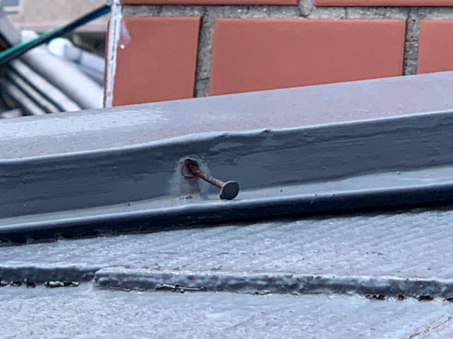 棟板金固定釘の抜け