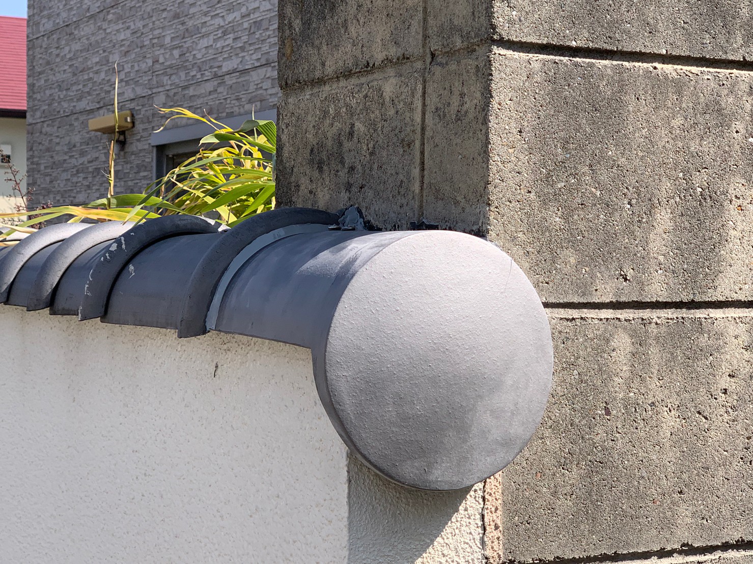 守山区の塀瓦を新しく取付た箇所