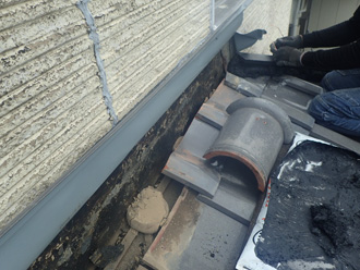 外壁取り合い部分の施工