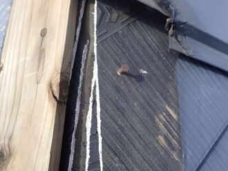 板金が飛散した棟