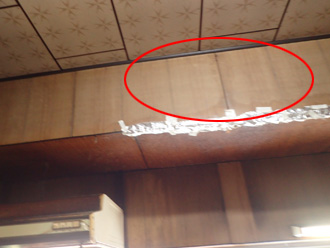 屋内の雨漏り箇所